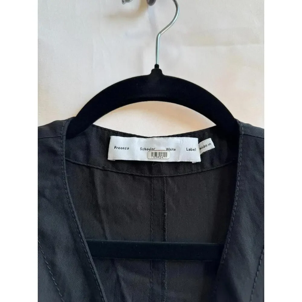 Proenza Schouler White Label Rumbled Button Front Dress Black Size 2 (READ) - Picture 6 of 15